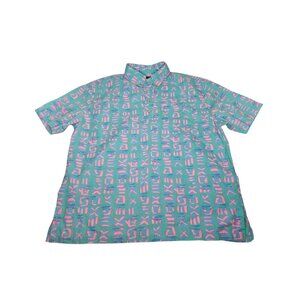 Chubbies The Nutter Geometric Pop Over Shirt Men's XL Short Sleeve Retro AOP